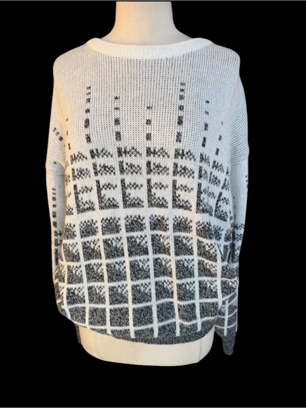 Late 1980s/Early 90s Ferruche Collection 100% Acrylic Drop Shoulder Crewneck Swe